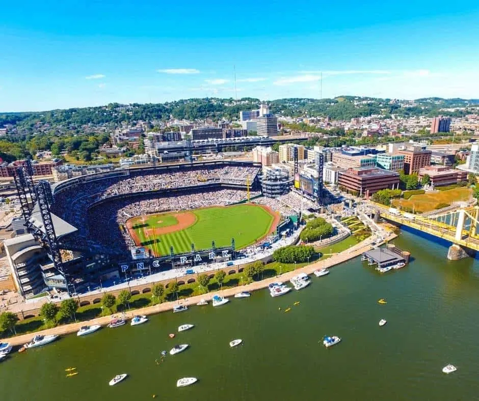things to do in PIttsburgh with kids include visiting PNC park for a baseball game