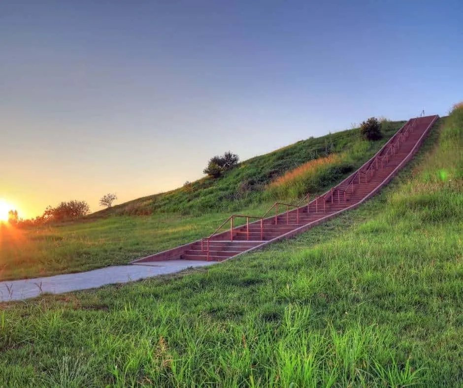 Visiting the Cahokia Mounds is one of the fun things to do in St. Louis with kids