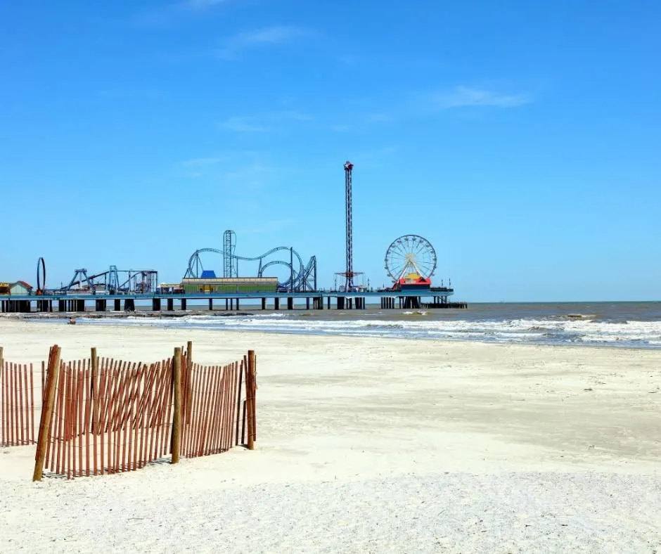 Best beach in Texas for Families include Stewart Beach on Galveston Island