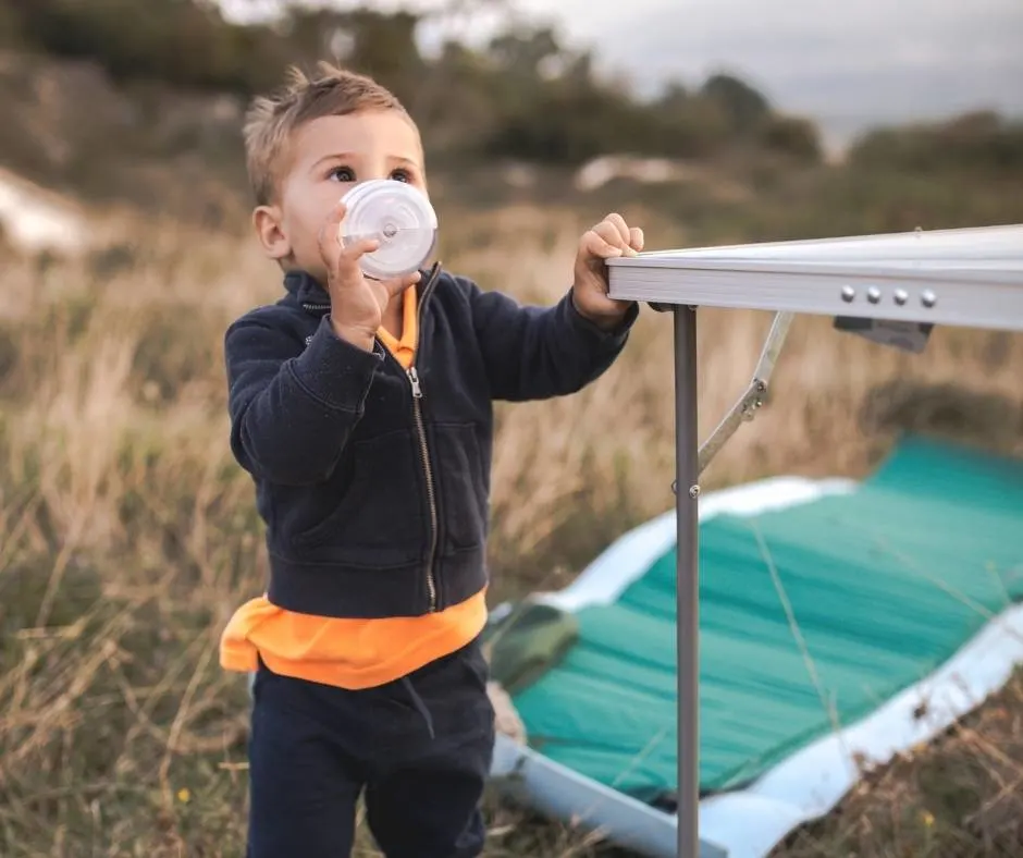 Feeding baby while Camping