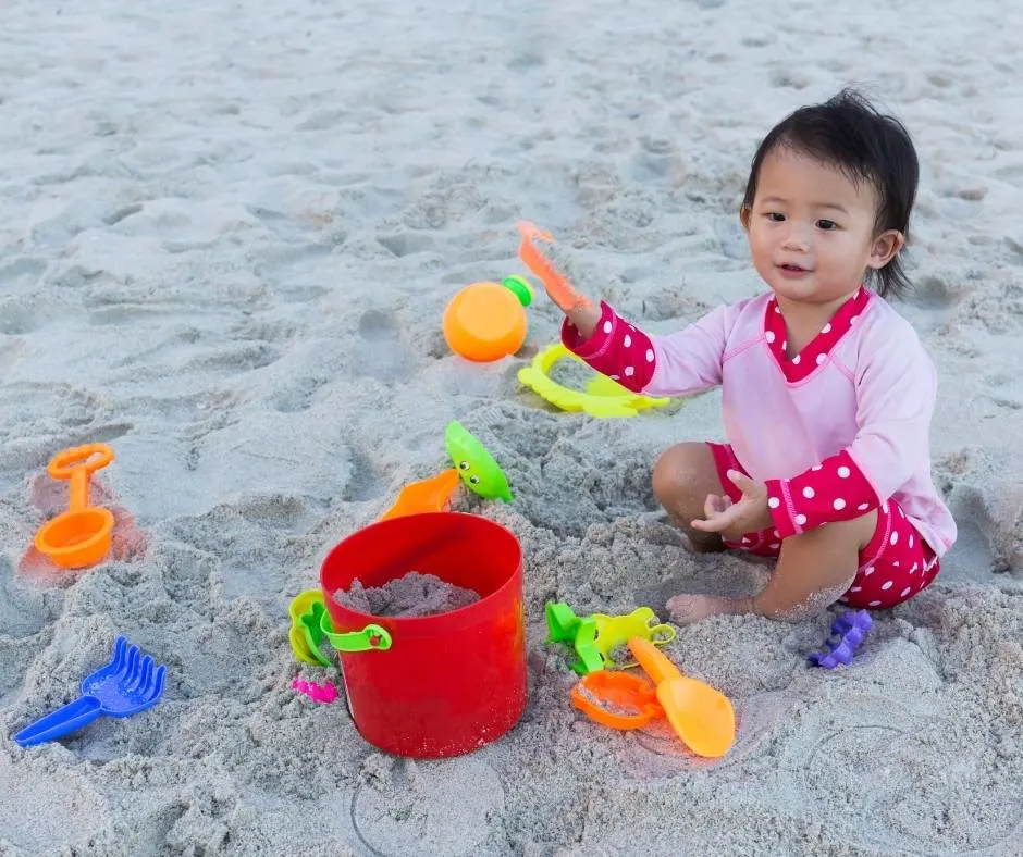 Sand Toys are great options to take camping with a baby