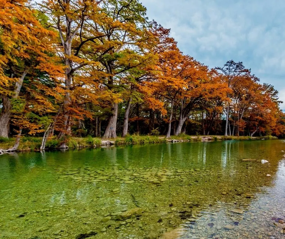 Garner State Park is a great place to enjoy fall colors in Texas. 