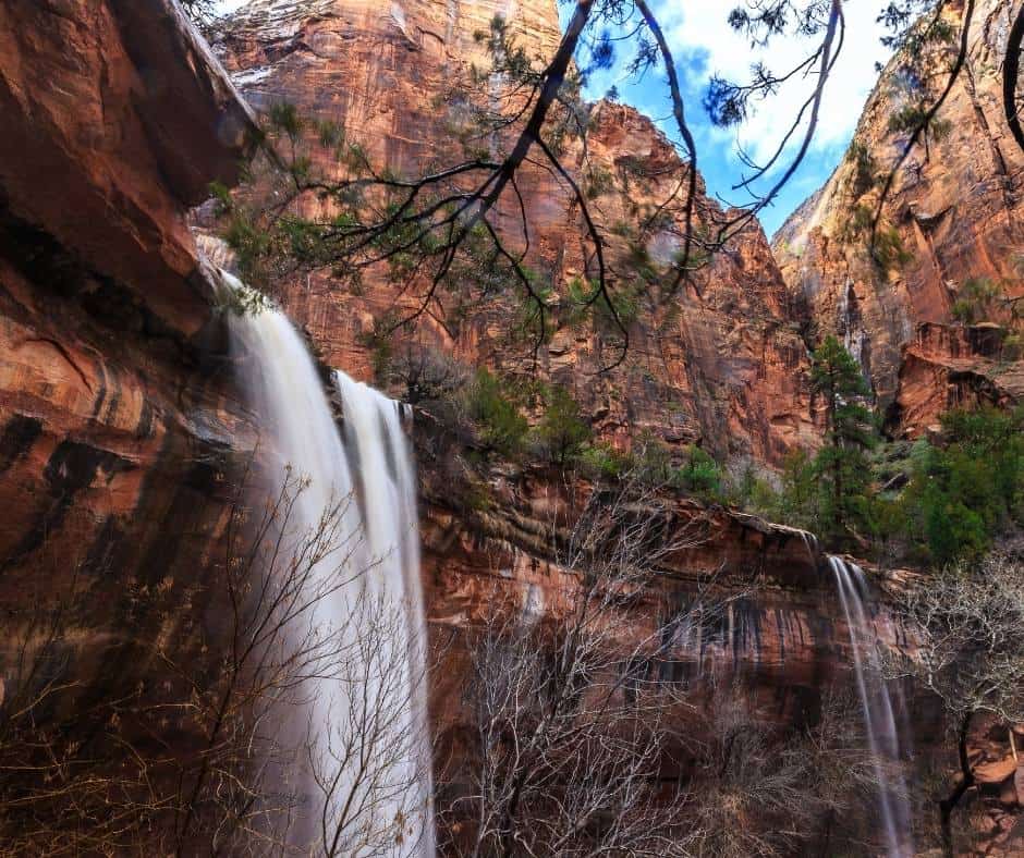Waterfall at Emerald Pools in Zion National Park