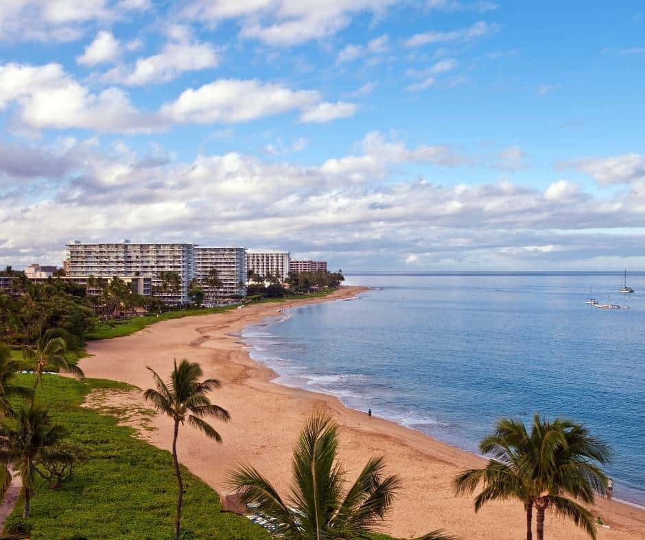 Kaanapali Beach is one of the great warm winter vacation destinations in the USA