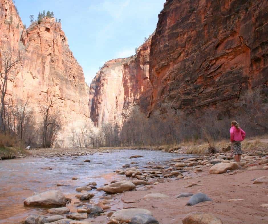 Riverside Walk in Zion During the Winter