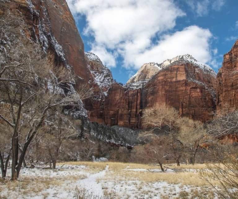 Zion is a beautiful park to visit in the winter