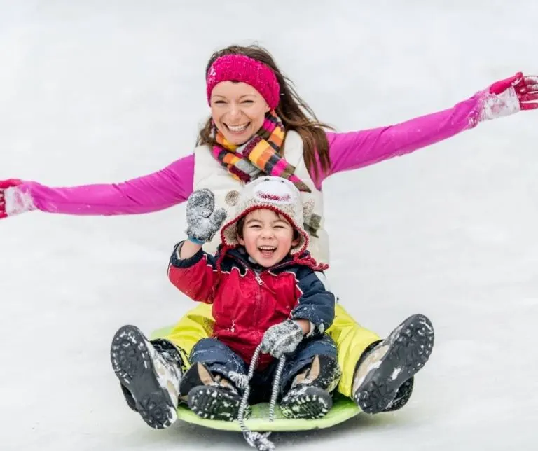 Sledding is fun