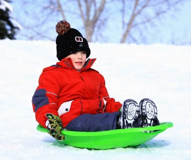 Sledding in Banff