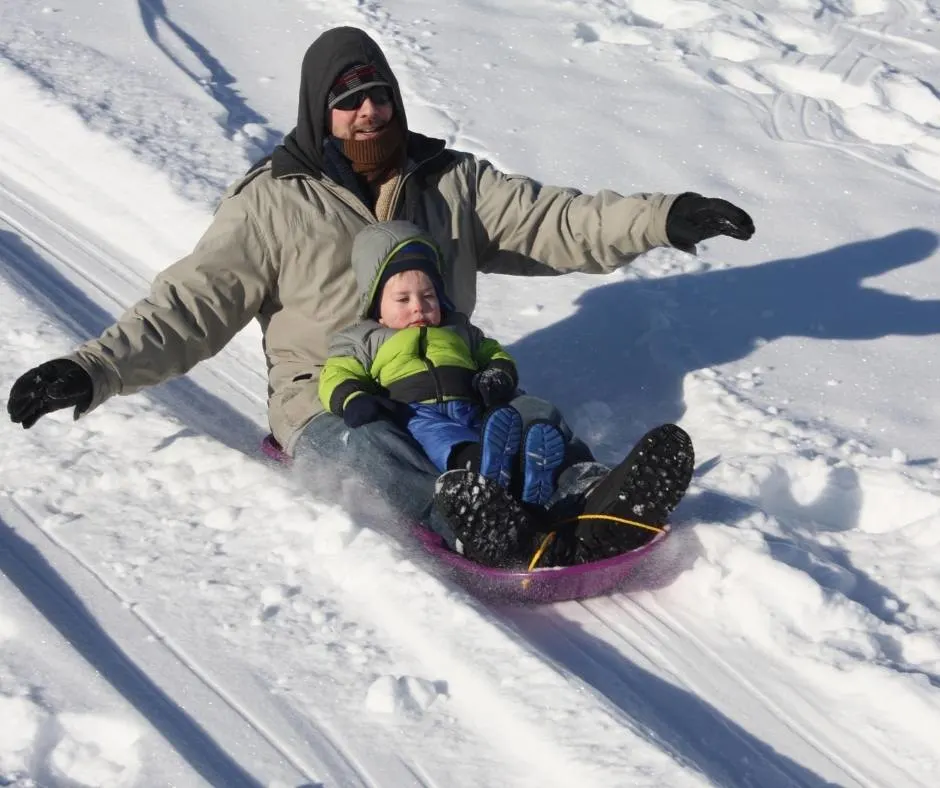 Sledding at the Ruby Hill Rail Yard