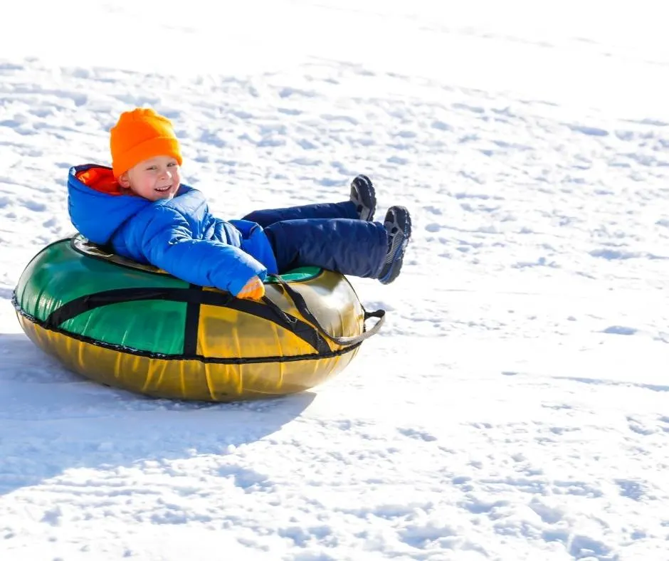 Snow tubing is fun