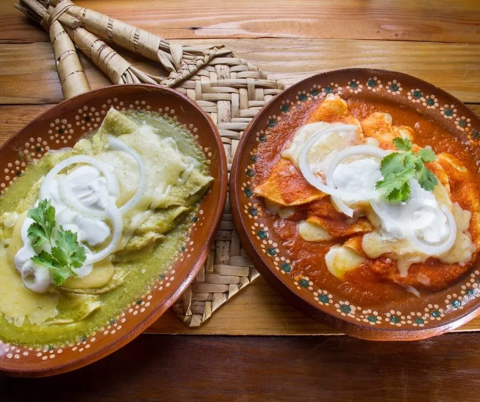 Red and Green Enchiladas in New Mexico