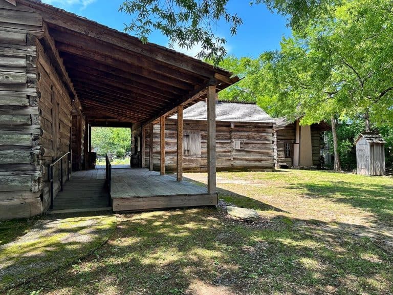 Log cabins at the Historic Arkansas Museum