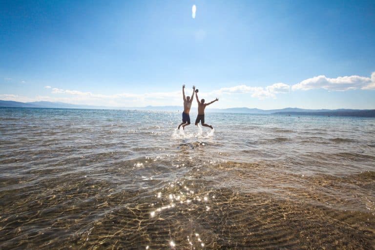 Kings Beach is a great place to play in the water in Notrh Lake Tahoe.