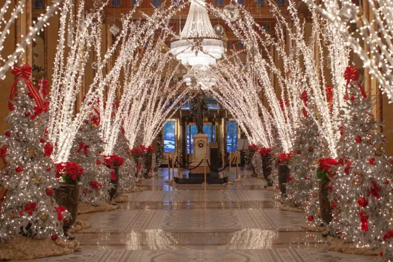 The Roosevelt house is a kid friendly hotel in New Orleans with a great Christmas display