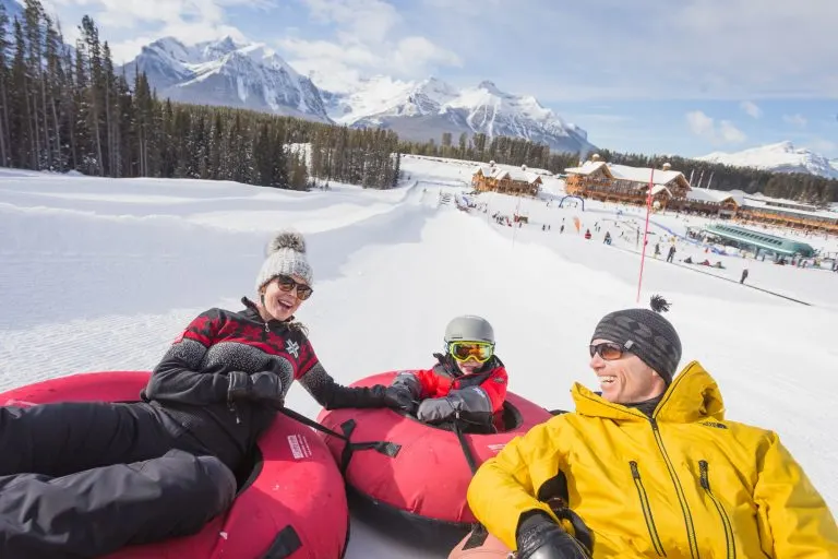 tubing in Banff at the Sunny Tube Park