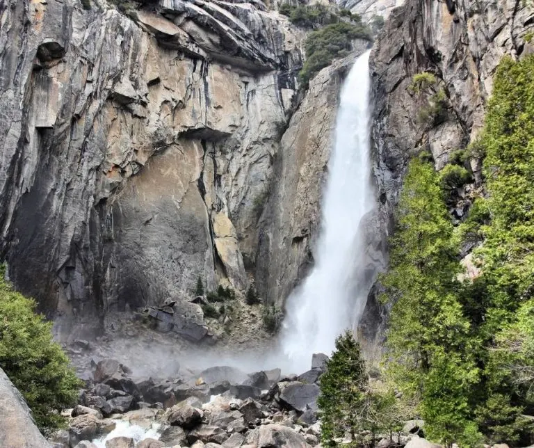 The hike to Lower Yosemite Falls is a good trail in Yosemite with Toddlers