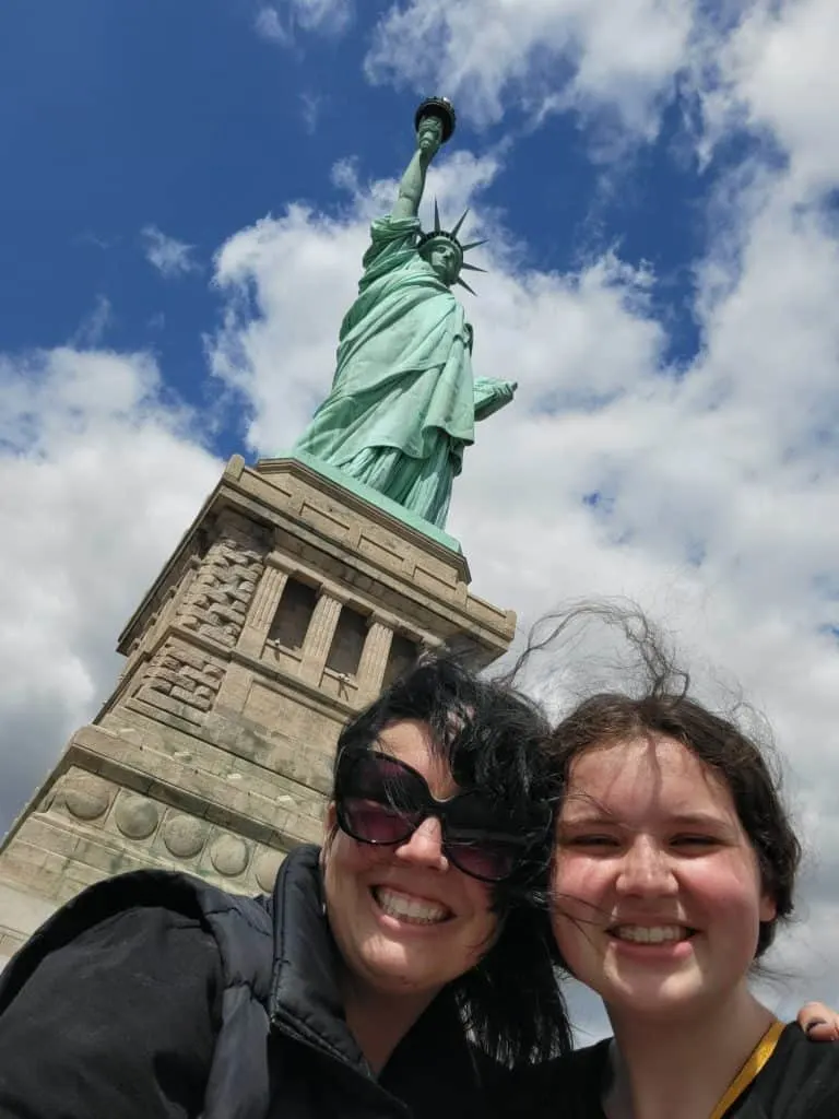 Statue of Liberty with kids