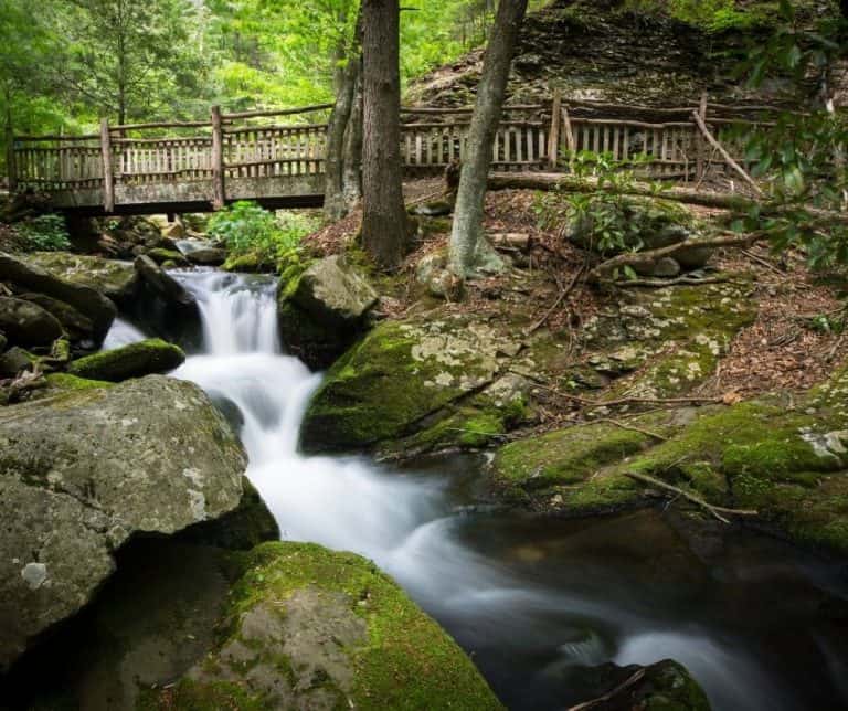 Bushkill Falls Trail is a great hike in the Poconos in the summer