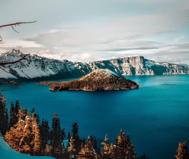 Crater Lake in the winter