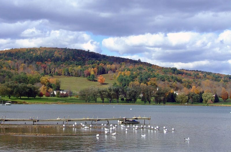 Lake Otsego in Cooperstown during the fall