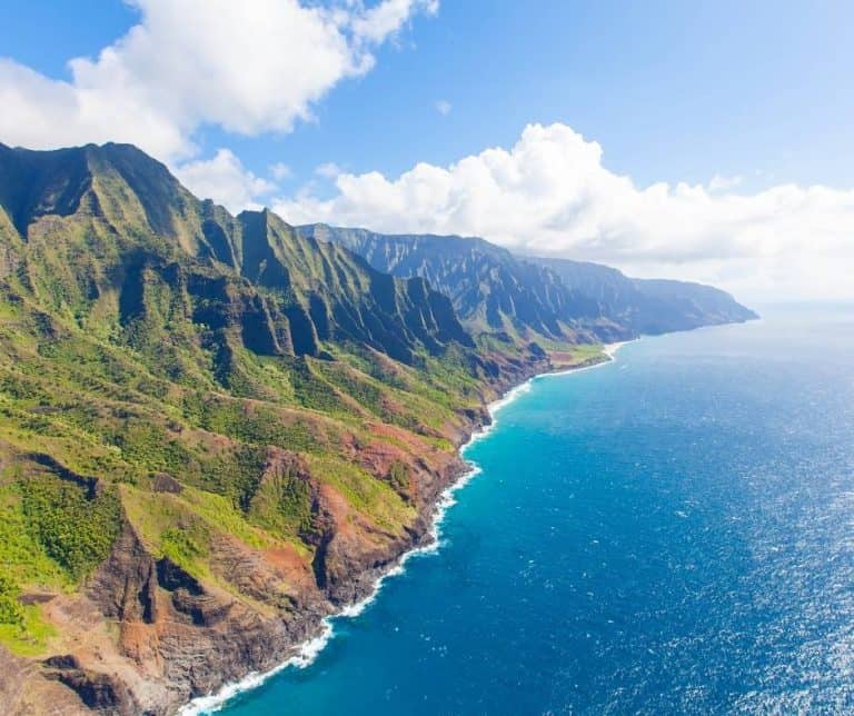 Napali Coast by air via Helicopter