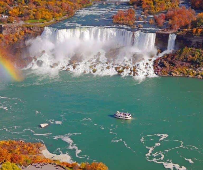 Niagara Falls is a great place to enjoy New York Fall Foliage