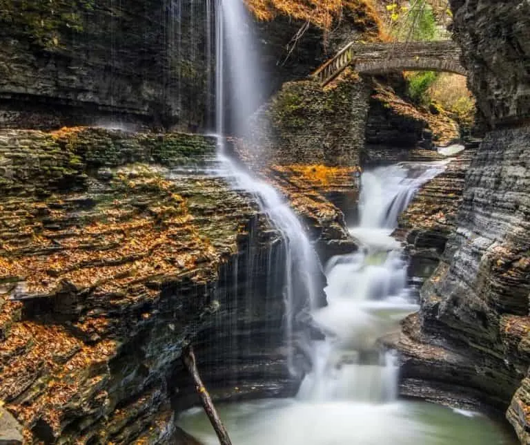 Watkins Glen State Park in New York is a great place to enjoy fall colors