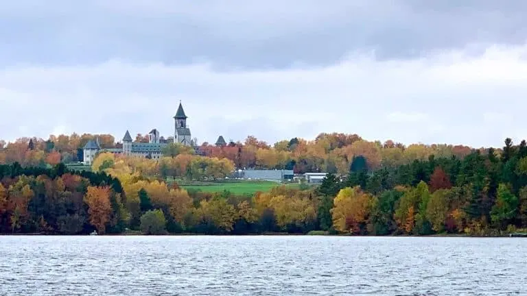 Vermont fall foliage on Lake Memphremagog