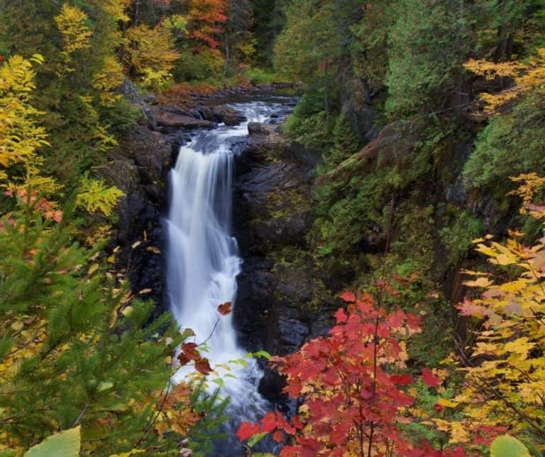 Moxie Falls in Maine in the autumn