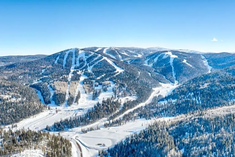 Aerial View of Sunrise Park Resort, a good place to go sledding in Arizona
