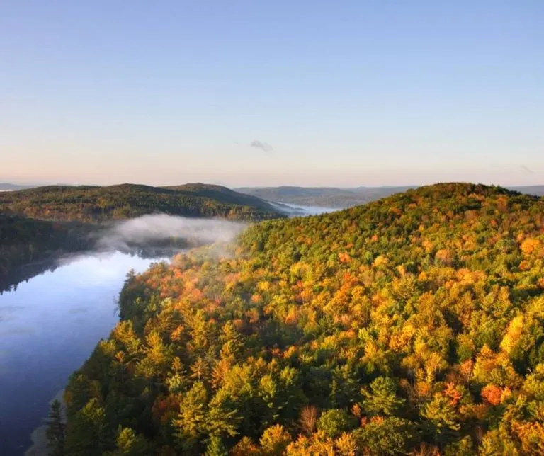 Vermont fall foliage from a hot air balloon