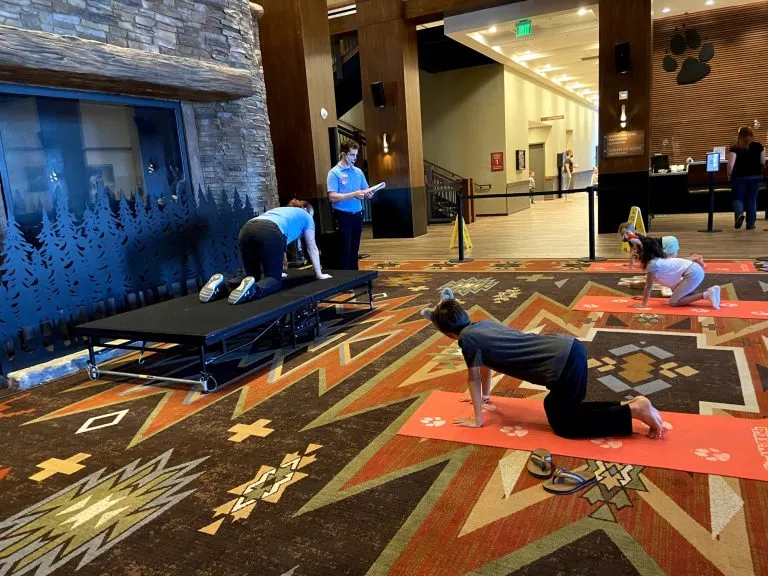Morning Yoga at the Great Wolf Lodge