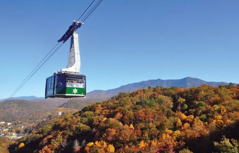 Ober Gatlinburg Aerial Tramway in the fall