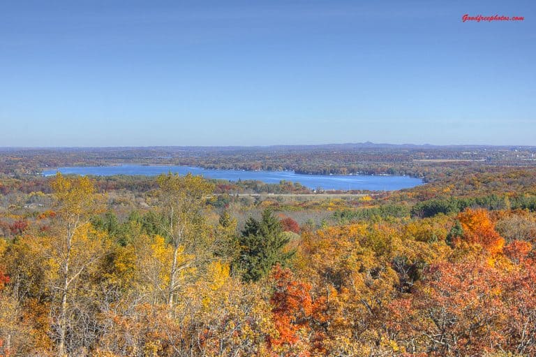View of fall colors from Lapham Peak Observation Tower