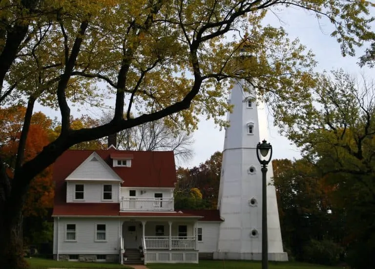North Point Lighthouse, Milwaukee, Wisconsin in the fall