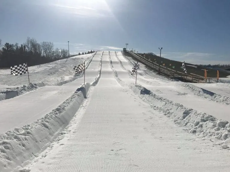Hawk Island snow tubing in central Michigan