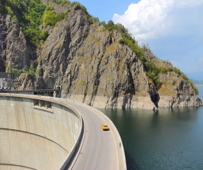 Vidraru Dam in Romania's Transfagarasan Highway, one of the best road trips in Europe