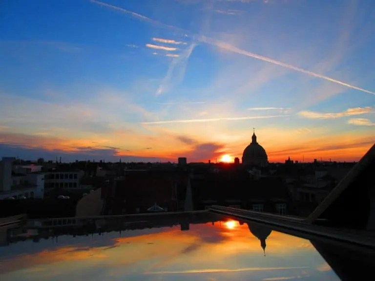 Sunset at the Round Tower in Copenhagen