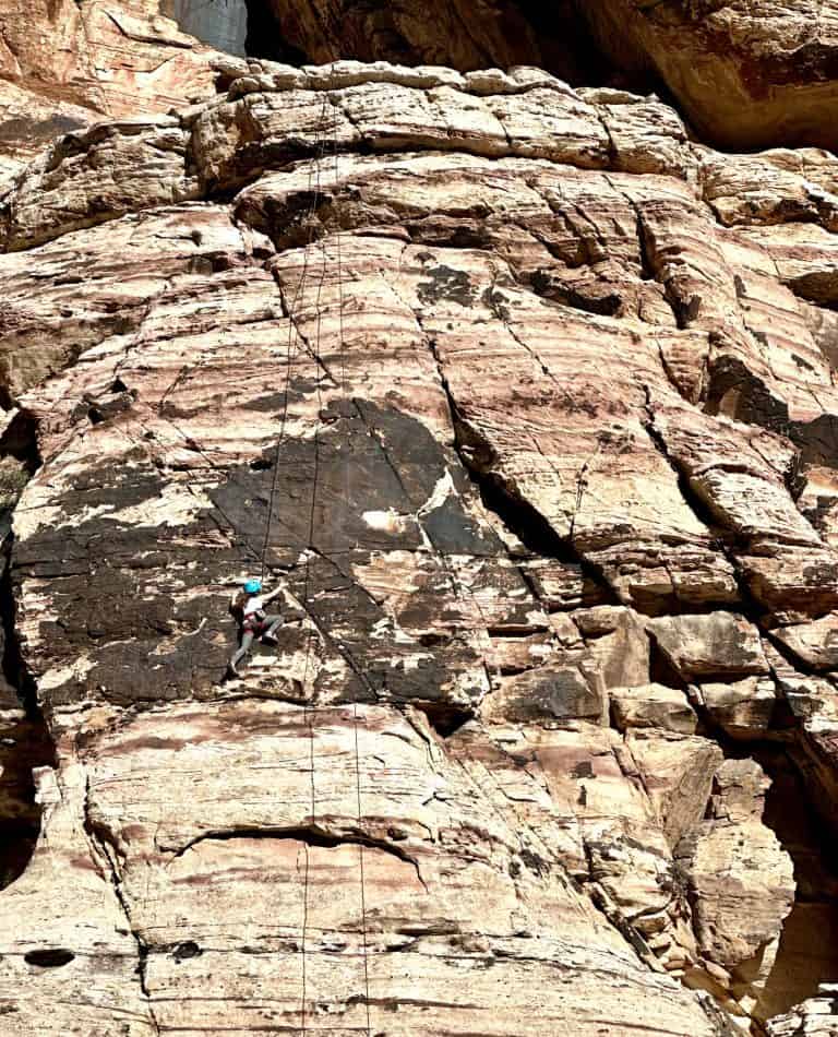 rock climbing at Red Rocks National Conservation Area