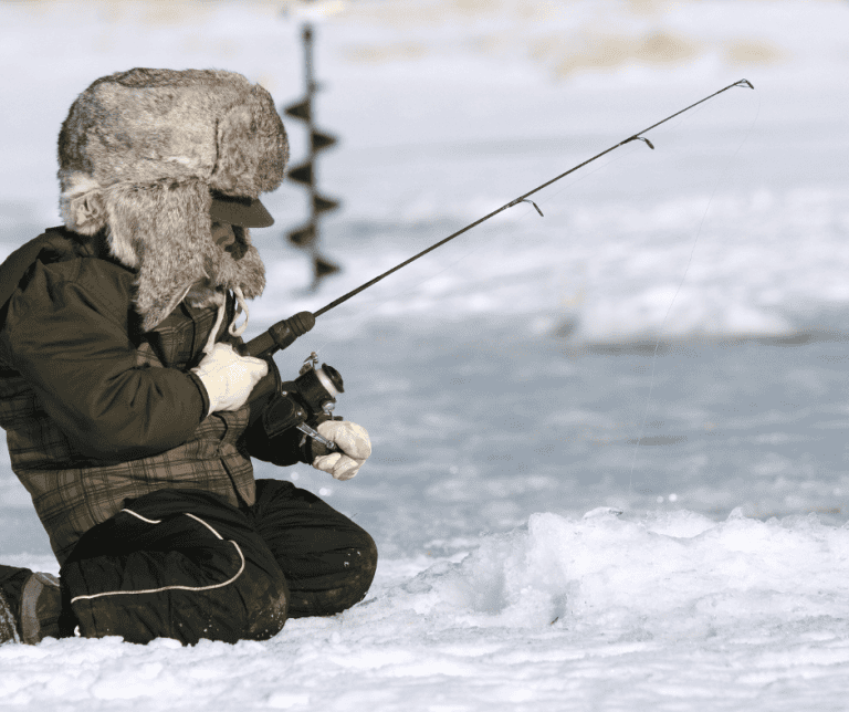 Ice fishing Lake Geneva