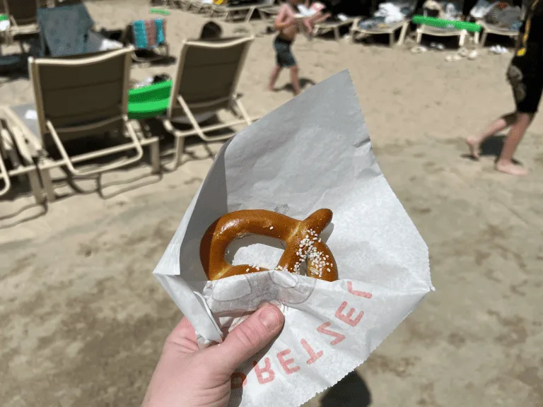 Pretzel snacks at Discovery Cove