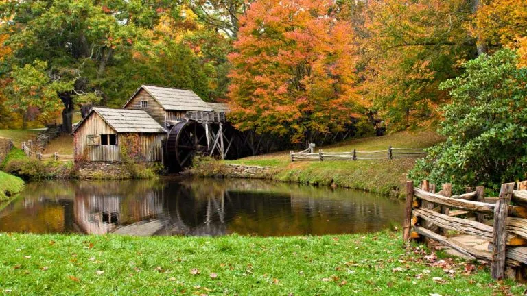 See Virginia fall colors at Mabrys Mill on the Blue Ridge Parkway