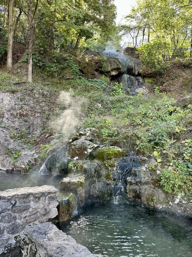 Hot water cascade at Hot Springs National Park