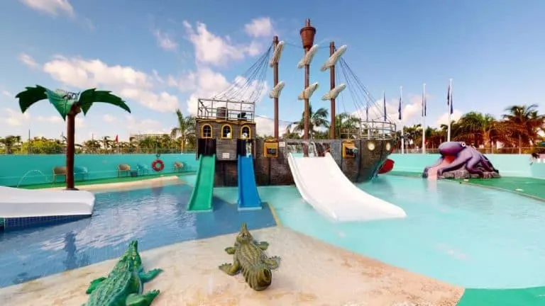 PIrate water playground at Seascpae Cancun