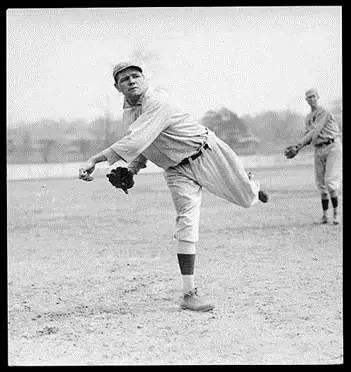 Babe Ruth Playing Baseball in Hot Springs