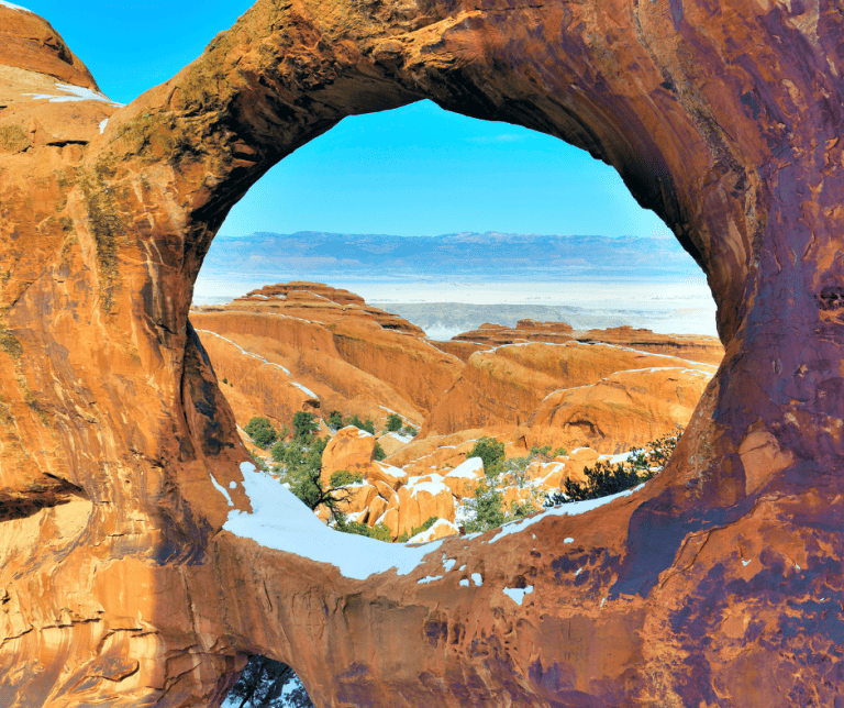 Double O Arch in Devils Garden Arches National Park