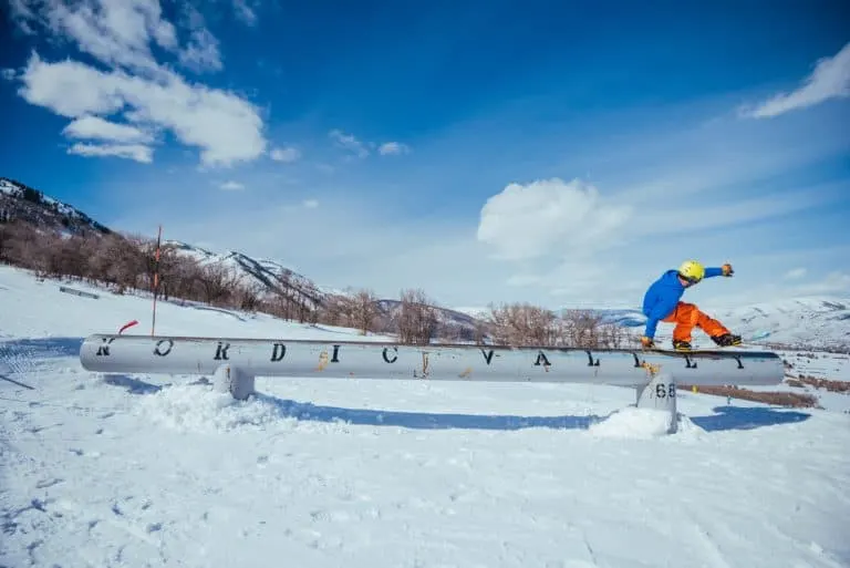 Snowboarding in Eden, Utah