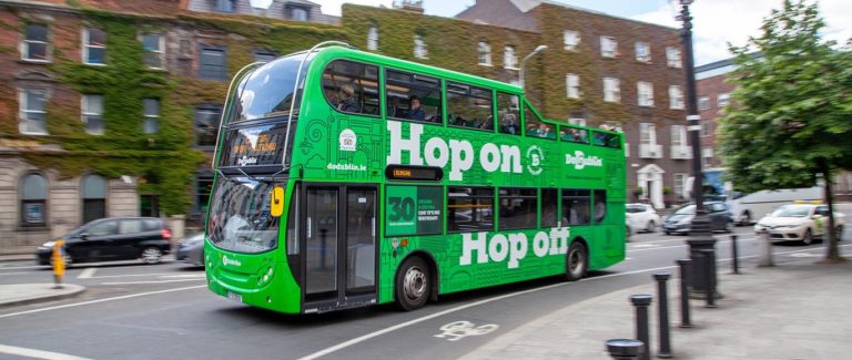 things to do in Dublin with kids- take a hop on hop off bus tour