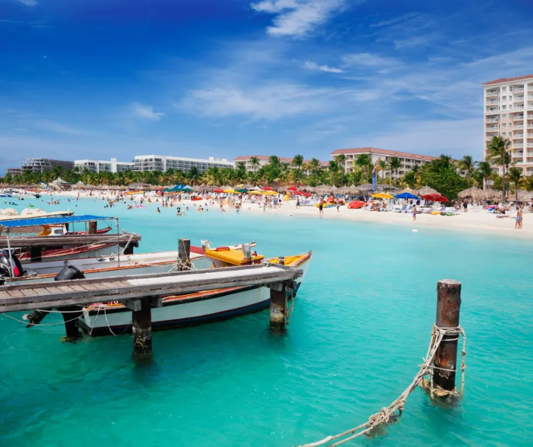 Things to do in Aruba with kids include spending time at Palm Beach