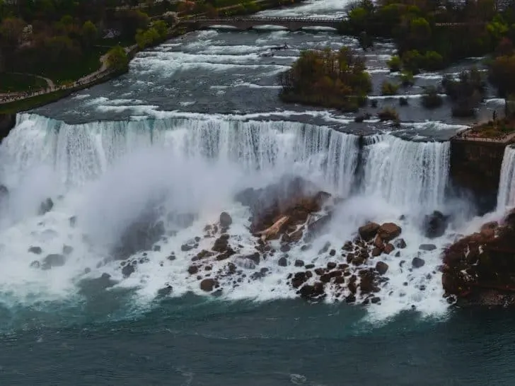 Drone shot of Niagara Falls